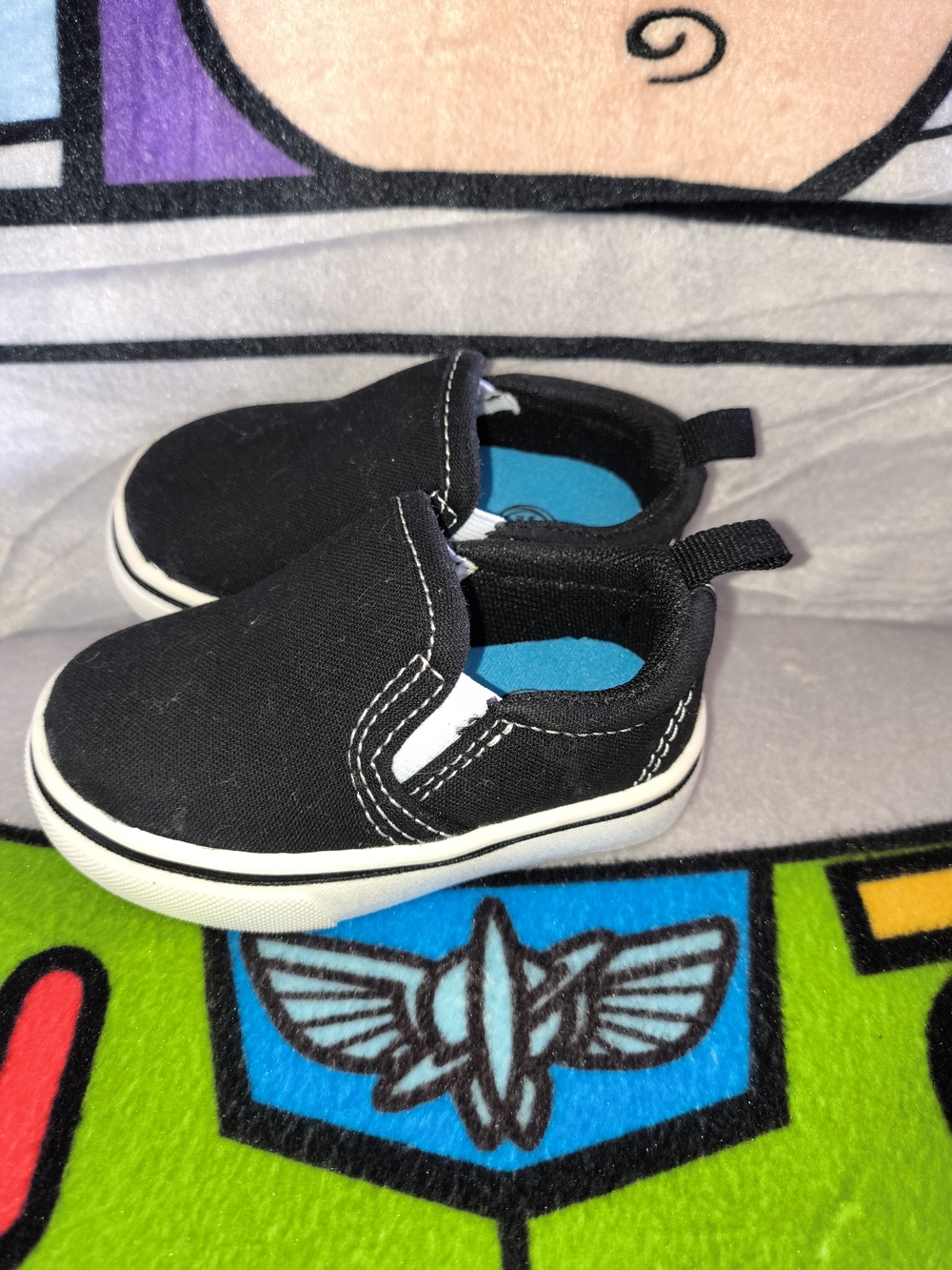 Baby Black Canvas Slip-On Shoes